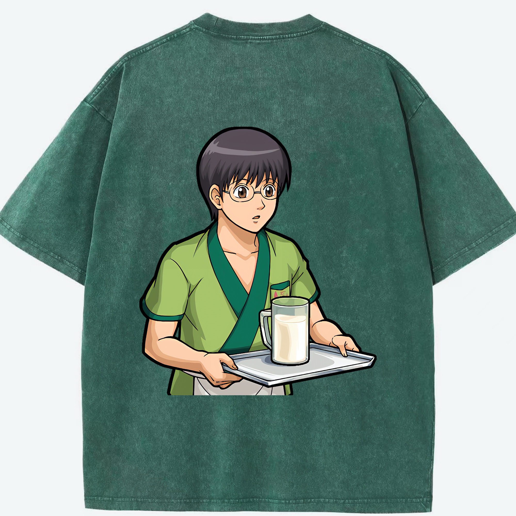 （画像用） ぎんたま 坂田銀時（さかたぎんとき） 神楽 志村新八（しむら しんぱち） GINTAMA Sakata Gintoki Kagura Shimura Shinpachi 綿100% ヴィンテージ風 半袖Tシャツ（背面プリント）